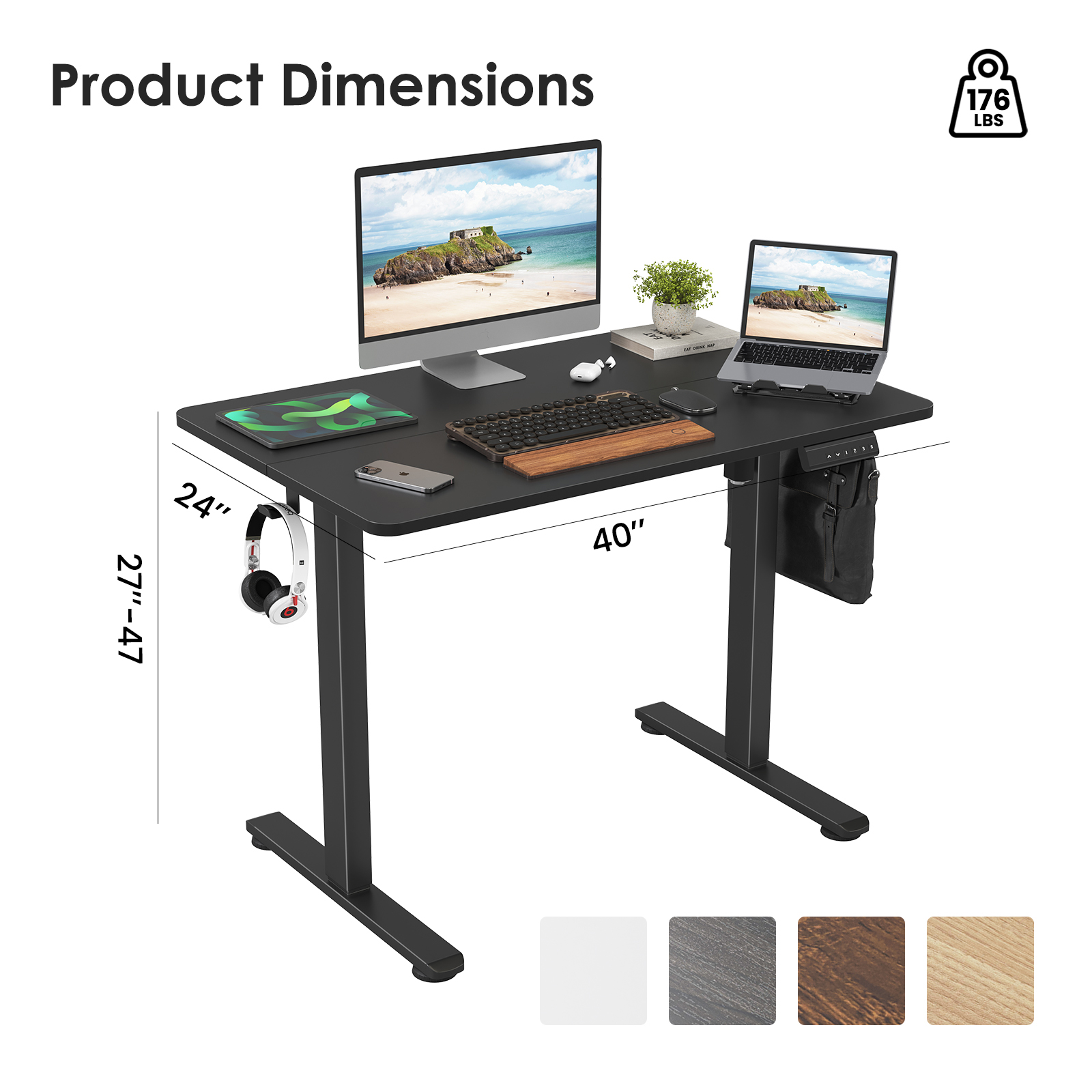 STARY Electric Standing Desk Adjustable Height Sit Stand Home Office Desk with Splice Board STARY Electric Standing Desk Adjustable Height Sit Stand Home Office Desk with Splice Board