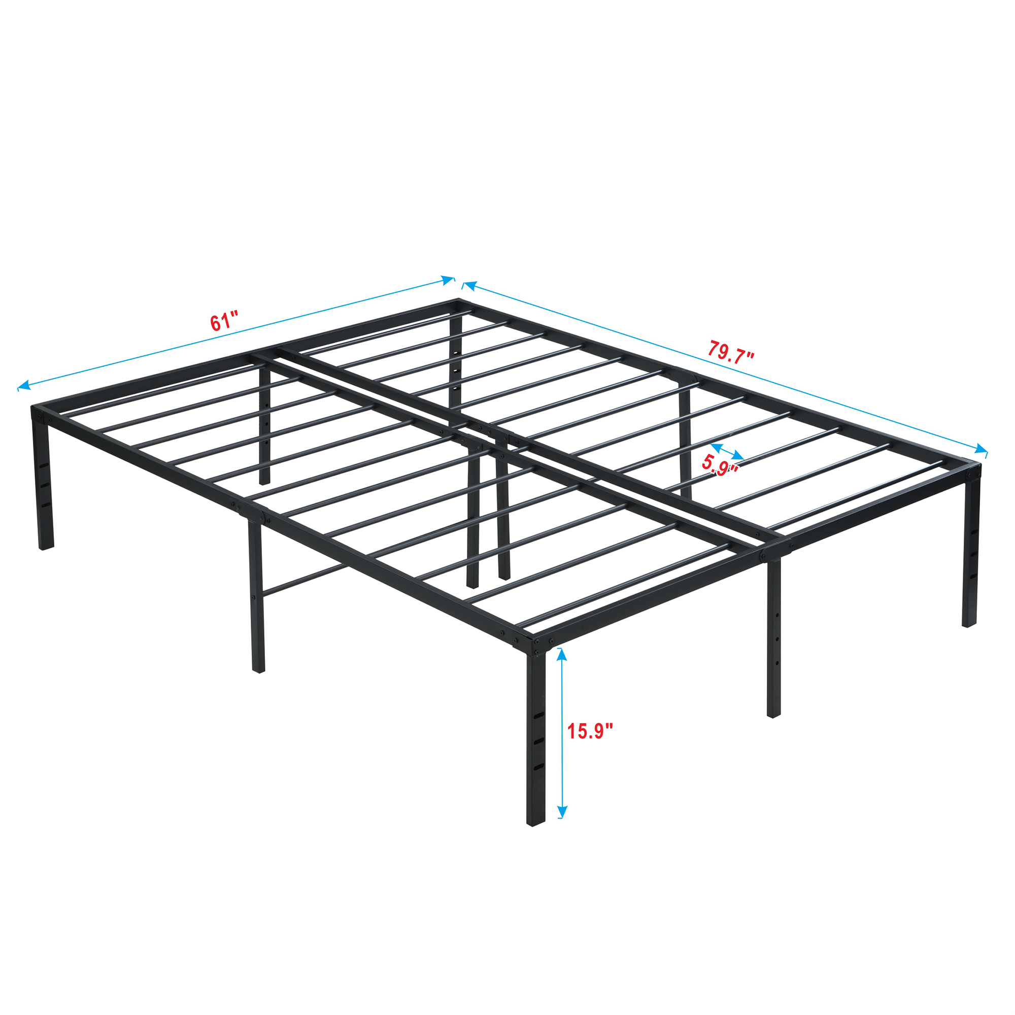 Queen Size Bed Frame , Heavy Duty Metal Bed Frame , Quick & Easy Assembly, No Noise, Black Queen Size Bed Frame , Heavy Duty Metal Bed Frame , Quick & Easy Assembly, No Noise, Black