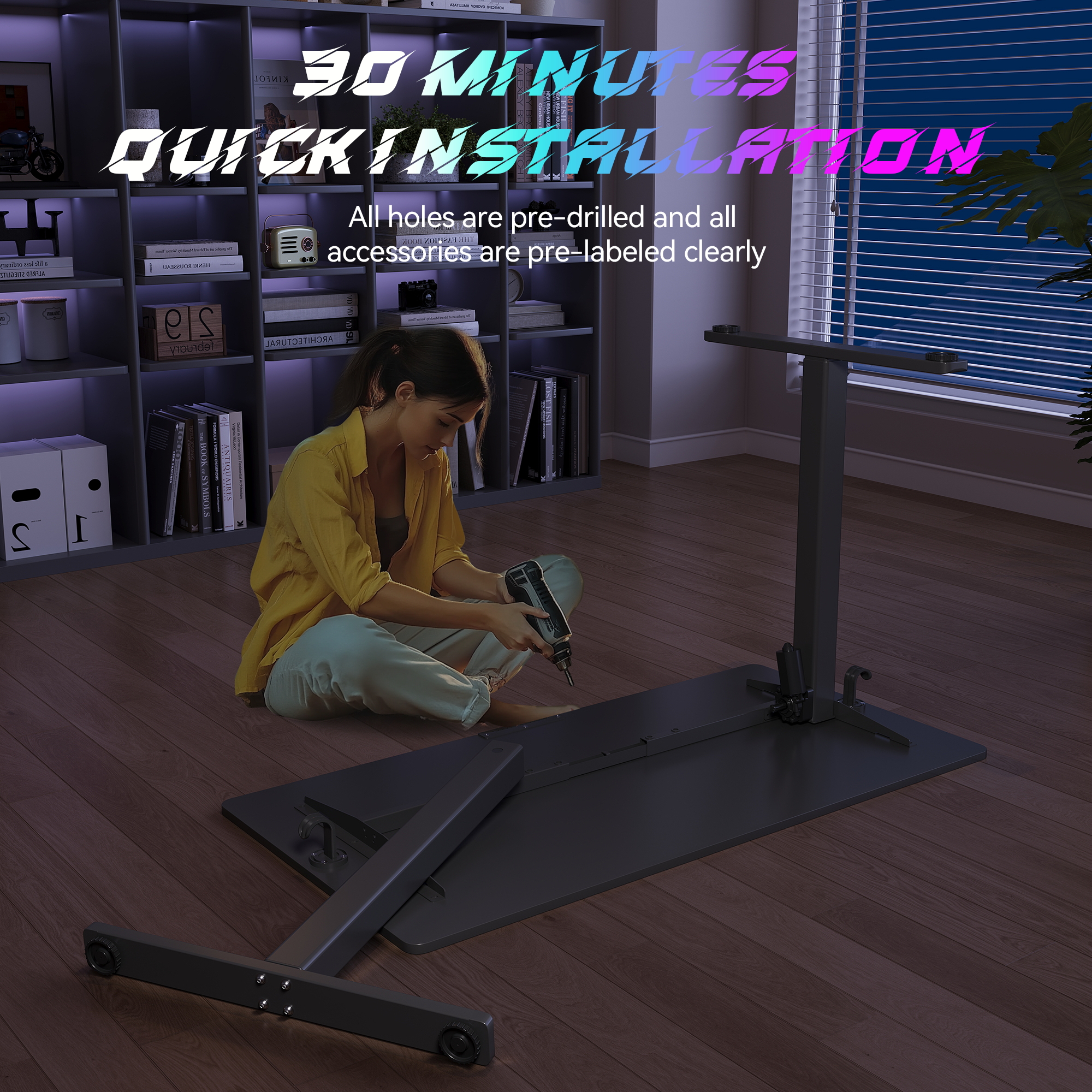 48″×24″ Black Electric Height Adjustable Standing Desk, Computer Workstation with 3 Height Memory Presets, Perfect for Home & Office Work, Study and Gaming 48″×24″ Black Electric Height Adjustable Standing Desk, Computer Workstation with 3 Height Memory Presets, Perfect for Home & Office Work, Study and Gaming