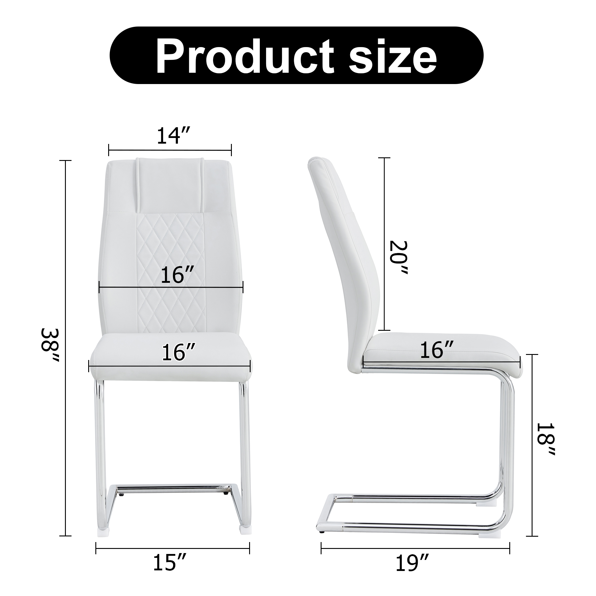 Modern Dining Chairs with Faux Leather Padded Seat Dining Living Room Chairs Upholstered Chair with Metal Legs Design for Kitchen, Living, Bedroom, Dining Room Side Chairs Set of 6 (White+PU )C-001 Modern Dining Chairs with Faux Leather Padded Seat Dining Living Room Chairs Upholstered Chair with Metal Legs Design for Kitchen, Living, Bedroom, Dining Room Side Chairs Set of 6 (White+PU )C-001