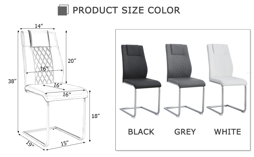 Modern Dining Chairs with Faux Leather Padded Seat Dining Living Room Chairs Upholstered Chair with Metal Legs Design for Kitchen, Living, Bedroom, Dining Room Side Chairs Set of 6 (White+PU )C-001 Modern Dining Chairs with Faux Leather Padded Seat Dining Living Room Chairs Upholstered Chair with Metal Legs Design for Kitchen, Living, Bedroom, Dining Room Side Chairs Set of 6 (White+PU )C-001