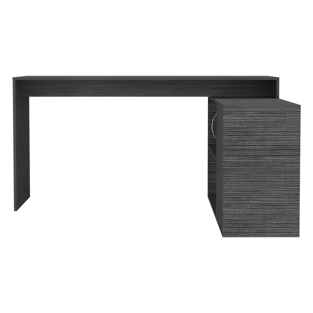 Axis Modern L-Shaped Computer Desk with Open & Closed Storage -Smokey Oak Axis Modern L-Shaped Computer Desk with Open & Closed Storage -Smokey Oak