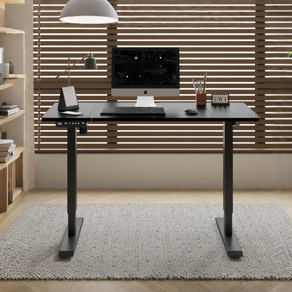 55″×24″ Black Electric Standing Desk Height Adjustable Desk for Home and Office Computer Table Gaming Desk Modern Lift-up Desk 55″×24″ Black Electric Standing Desk Height Adjustable Desk for Home and Office Computer Table Gaming Desk Modern Lift-up Desk