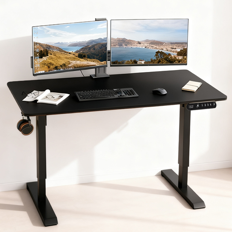 55″×24″ Black Electric Standing Desk Height Adjustable Desk for Home and Office Computer Table Gaming Desk Modern Lift-up Desk 55″×24″ Black Electric Standing Desk Height Adjustable Desk for Home and Office Computer Table Gaming Desk Modern Lift-up Desk