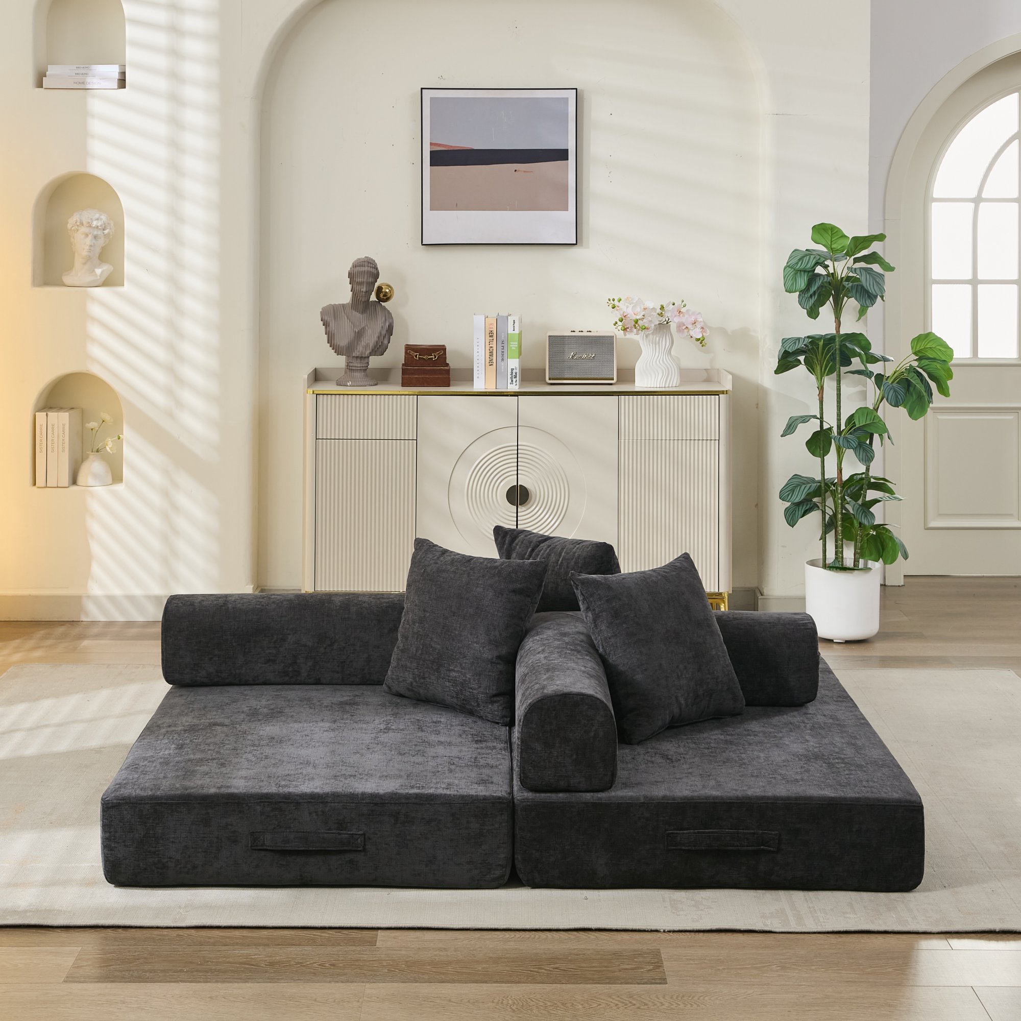 Comfy Convertible Folding Mattress Couch, Floor Sofa Bed, Chenille Floor Sofa with Armrest, Floor Sofa Lounge Couch for Living Room Bedroom Lounge Studio-Black Comfy Convertible Folding Mattress Couch, Floor Sofa Bed, Chenille Floor Sofa with Armrest, Floor Sofa Lounge Couch for Living Room Bedroom Lounge Studio-Black