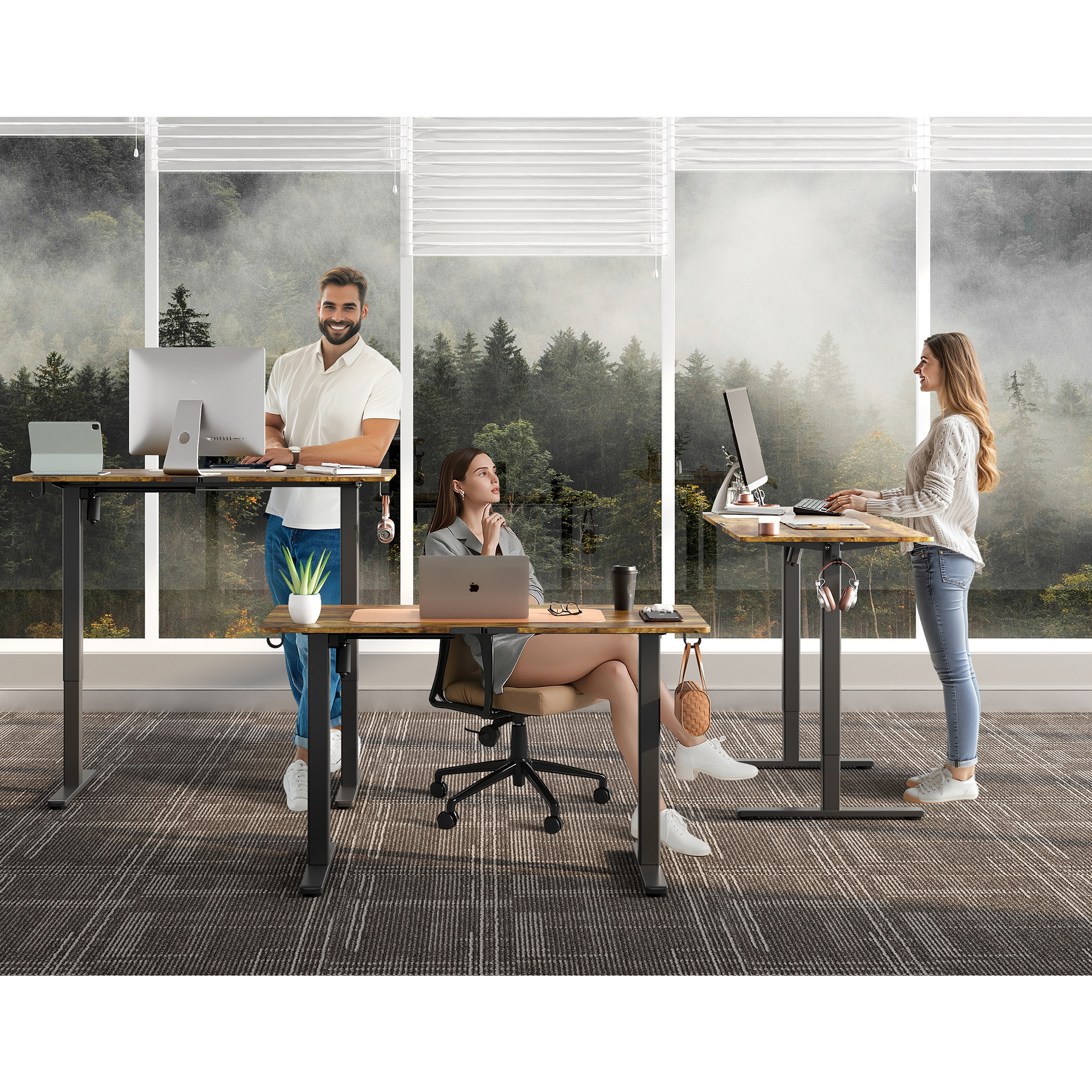 48″×24″ Brown Electric Height Adjustable Standing Desk, Computer Workstation with 3 Height Memory Presets, Perfect for Home & Office Work, Study and Gaming 48″×24″ Brown Electric Height Adjustable Standing Desk, Computer Workstation with 3 Height Memory Presets, Perfect for Home & Office Work, Study and Gaming
