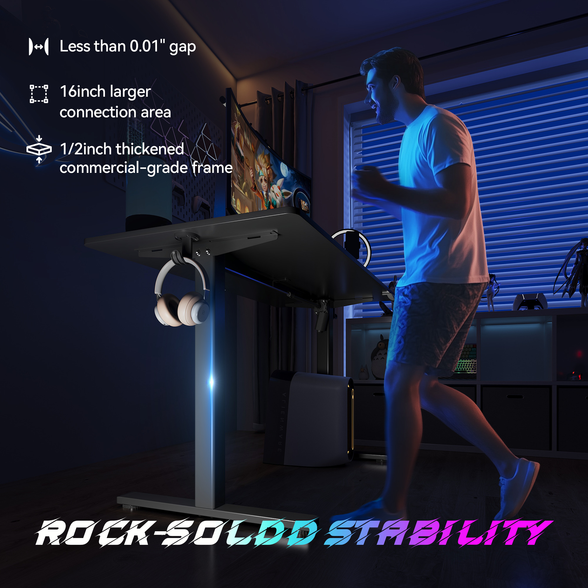 48″×24″ Black Electric Height Adjustable Standing Desk, Computer Workstation with 3 Height Memory Presets, Perfect for Home & Office Work, Study and Gaming 48″×24″ Black Electric Height Adjustable Standing Desk, Computer Workstation with 3 Height Memory Presets, Perfect for Home & Office Work, Study and Gaming