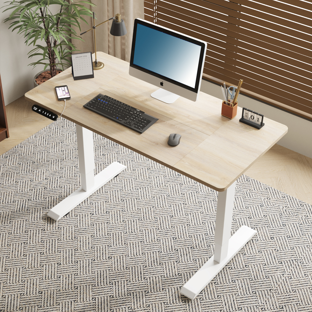 55″×24″ Light Oak Electric Standing Desk Height Adjustable Desk for Home and Office Computer Table Gaming Desk Modern Lift-up Desk 55″×24″ Light Oak Electric Standing Desk Height Adjustable Desk for Home and Office Computer Table Gaming Desk Modern Lift-up Desk