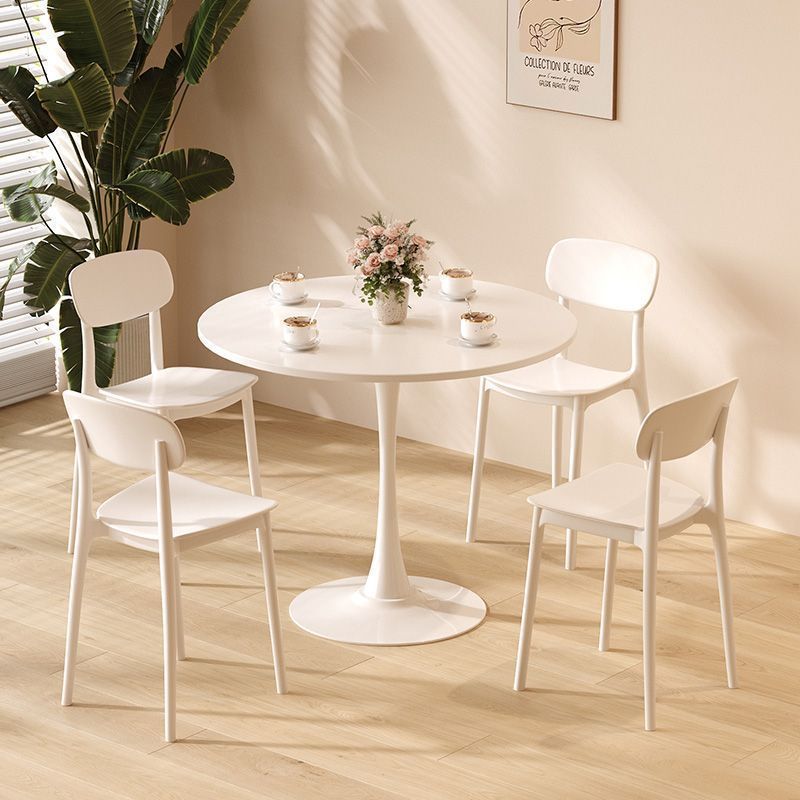 White Round Table, Modern Dining Table, MDF Top and Steel Base Tulip Round Kitchen Table, Mid Century Coffee Table for Living Room 24 Inch, Oval Dining Table White Round Table, Modern Dining Table, MDF Top and Steel Base Tulip Round Kitchen Table, Mid Century Coffee Table for Living Room 24 Inch, Oval Dining Table