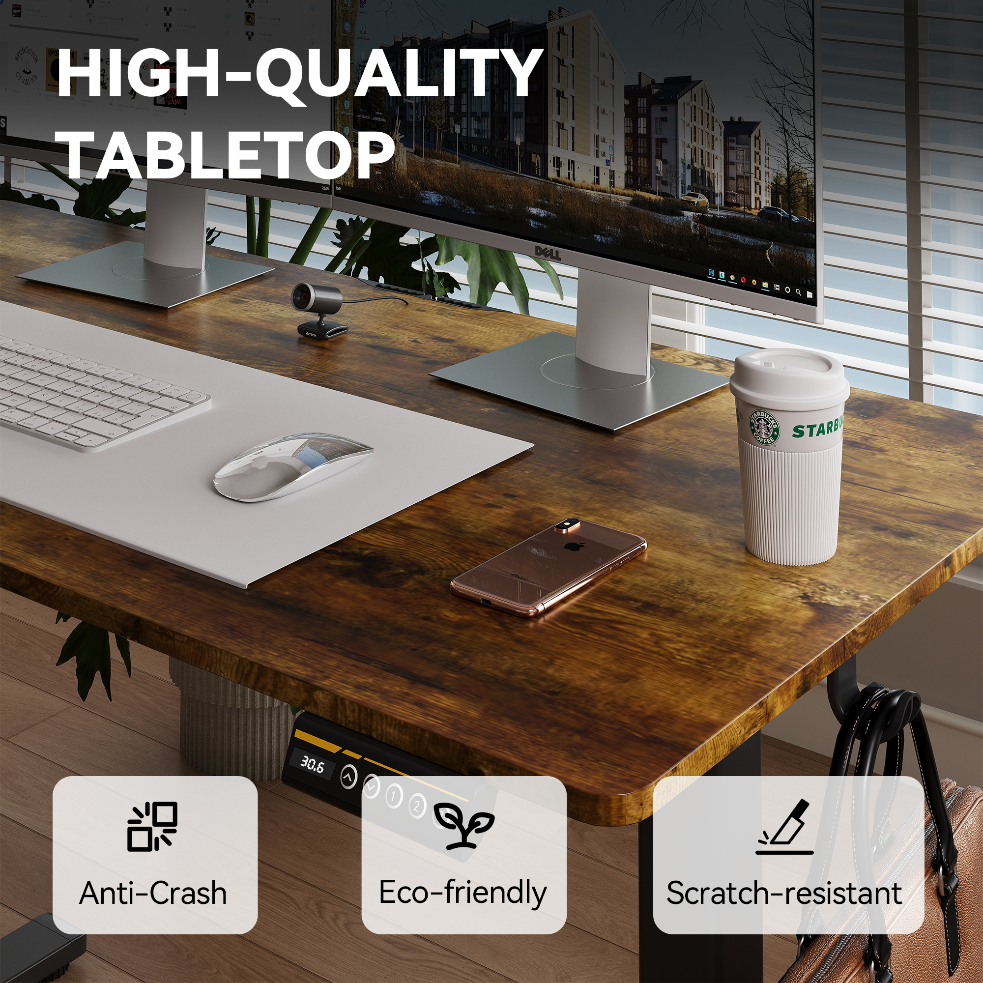 48″×24″ Brown Electric Height Adjustable Standing Desk, Computer Workstation with 3 Height Memory Presets, Perfect for Home & Office Work, Study and Gaming 48″×24″ Brown Electric Height Adjustable Standing Desk, Computer Workstation with 3 Height Memory Presets, Perfect for Home & Office Work, Study and Gaming