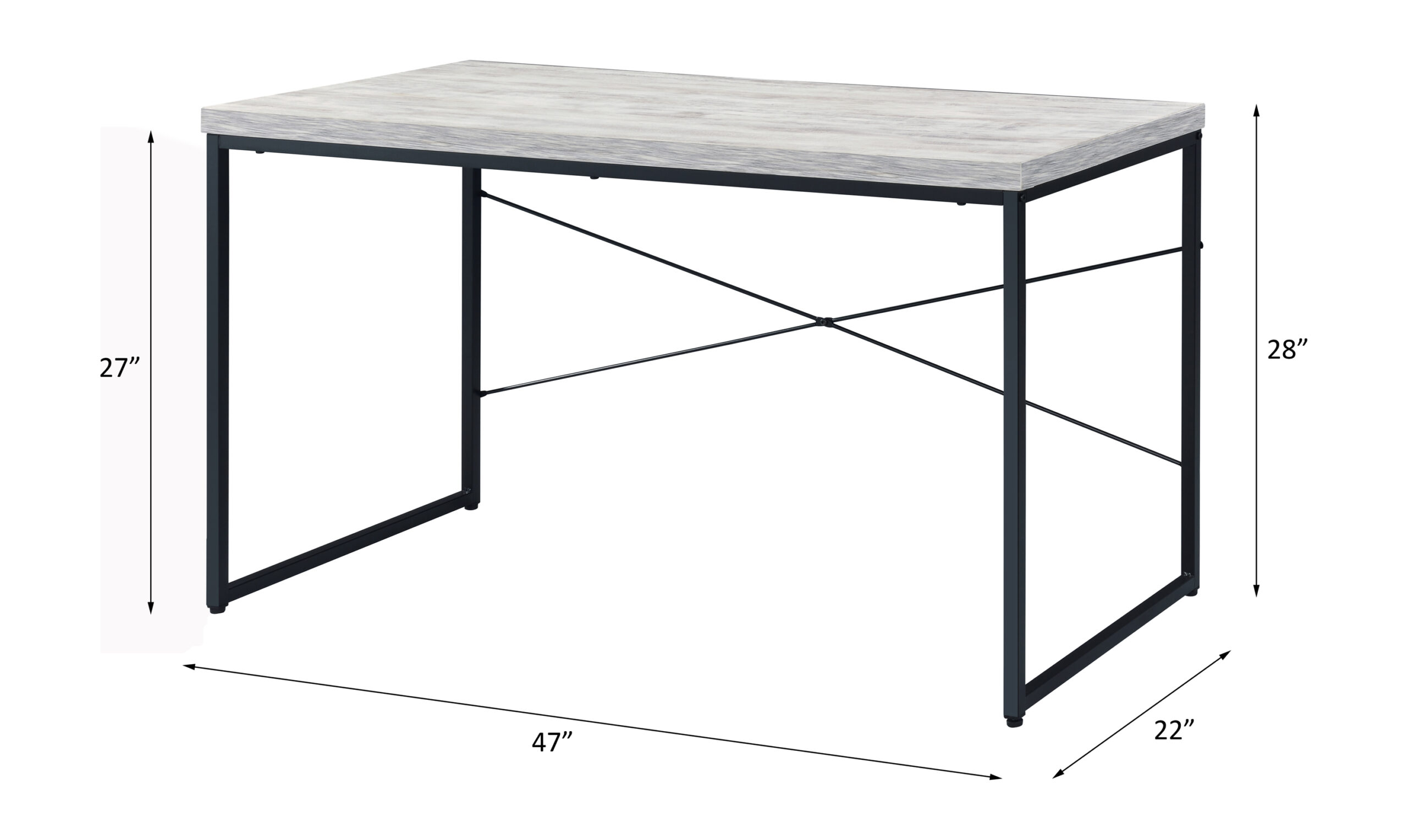 Bob Antique White & Black Finish Writing Desk Bob Antique White & Black Finish Writing Desk