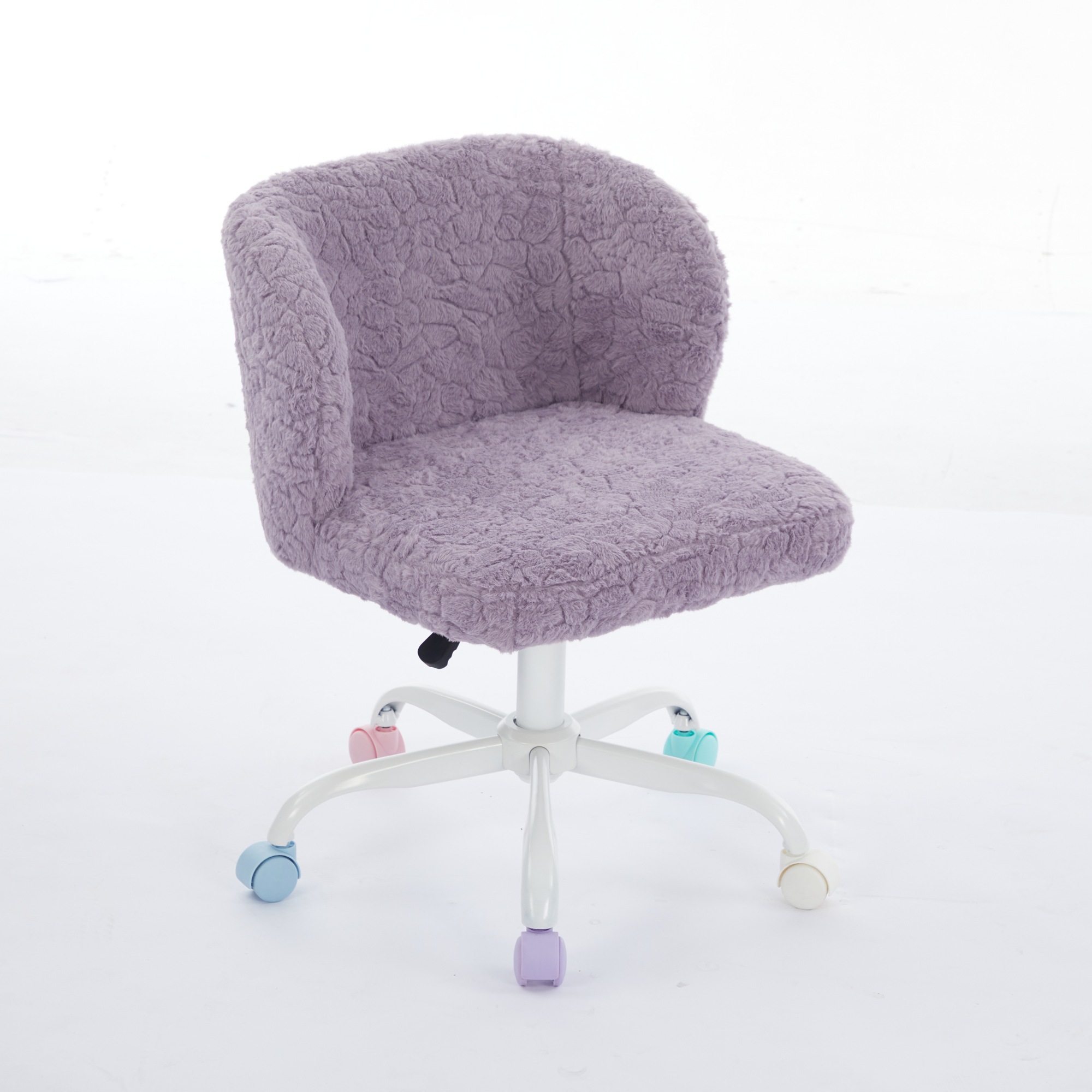 A&A Furniture Office Chair,Artificial rabbit hair Home Office Chair with Metal Base,Adjustable Desk Chair Swivel Office Chair,Vanity Chair(Violet) A&A Furniture Office Chair,Artificial rabbit hair Home Office Chair with Metal Base,Adjustable Desk Chair Swivel Office Chair,Vanity Chair(Violet)