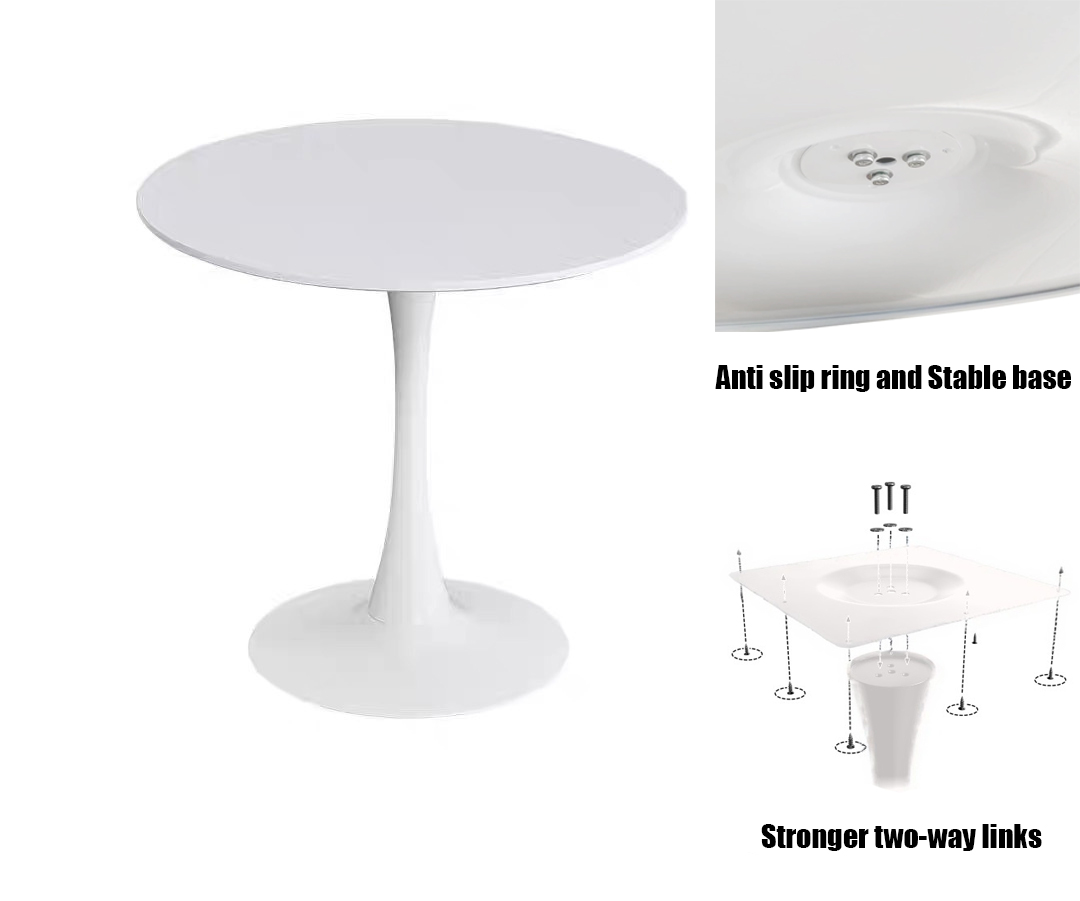 White Round Table, Modern Dining Table, MDF Top and Steel Base Tulip Round Kitchen Table, Mid Century Coffee Table for Living Room 24 Inch, Oval Dining Table White Round Table, Modern Dining Table, MDF Top and Steel Base Tulip Round Kitchen Table, Mid Century Coffee Table for Living Room 24 Inch, Oval Dining Table