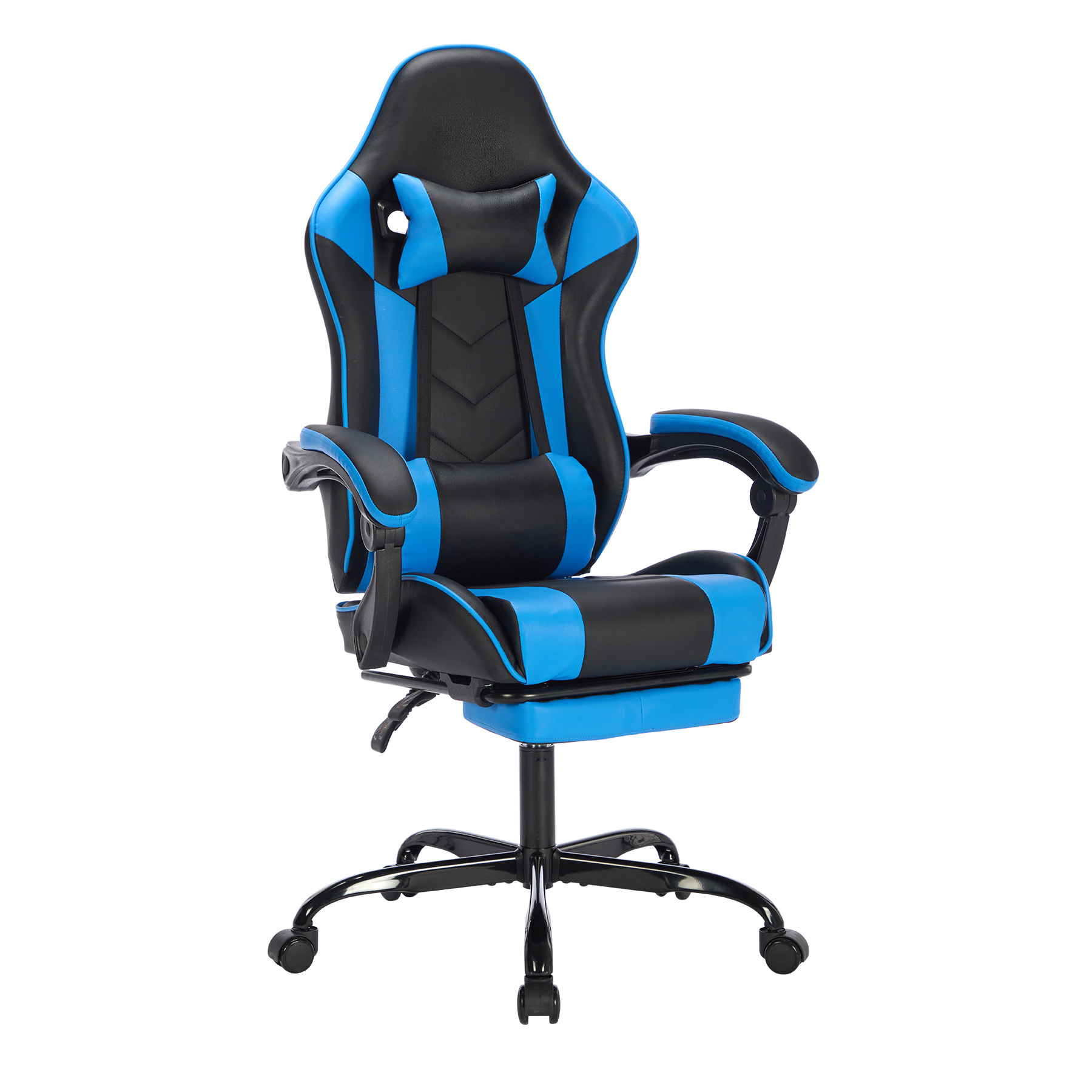 Gaming Chair with Footrest, Ergonomic Computer Chair with Headrest and Lumbar Support, Breathable Material Height Adjustable Video Game Chairs for Adults, Blackblue Gaming Chair with Footrest, Ergonomic Computer Chair with Headrest and Lumbar Support, Breathable Material Height Adjustable Video Game Chairs for Adults, Blackblue