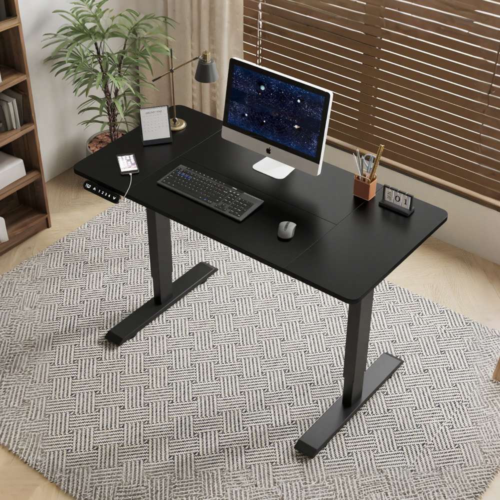 55″×24″ Black Electric Standing Desk Height Adjustable Desk for Home and Office Computer Table Gaming Desk Modern Lift-up Desk 55″×24″ Black Electric Standing Desk Height Adjustable Desk for Home and Office Computer Table Gaming Desk Modern Lift-up Desk