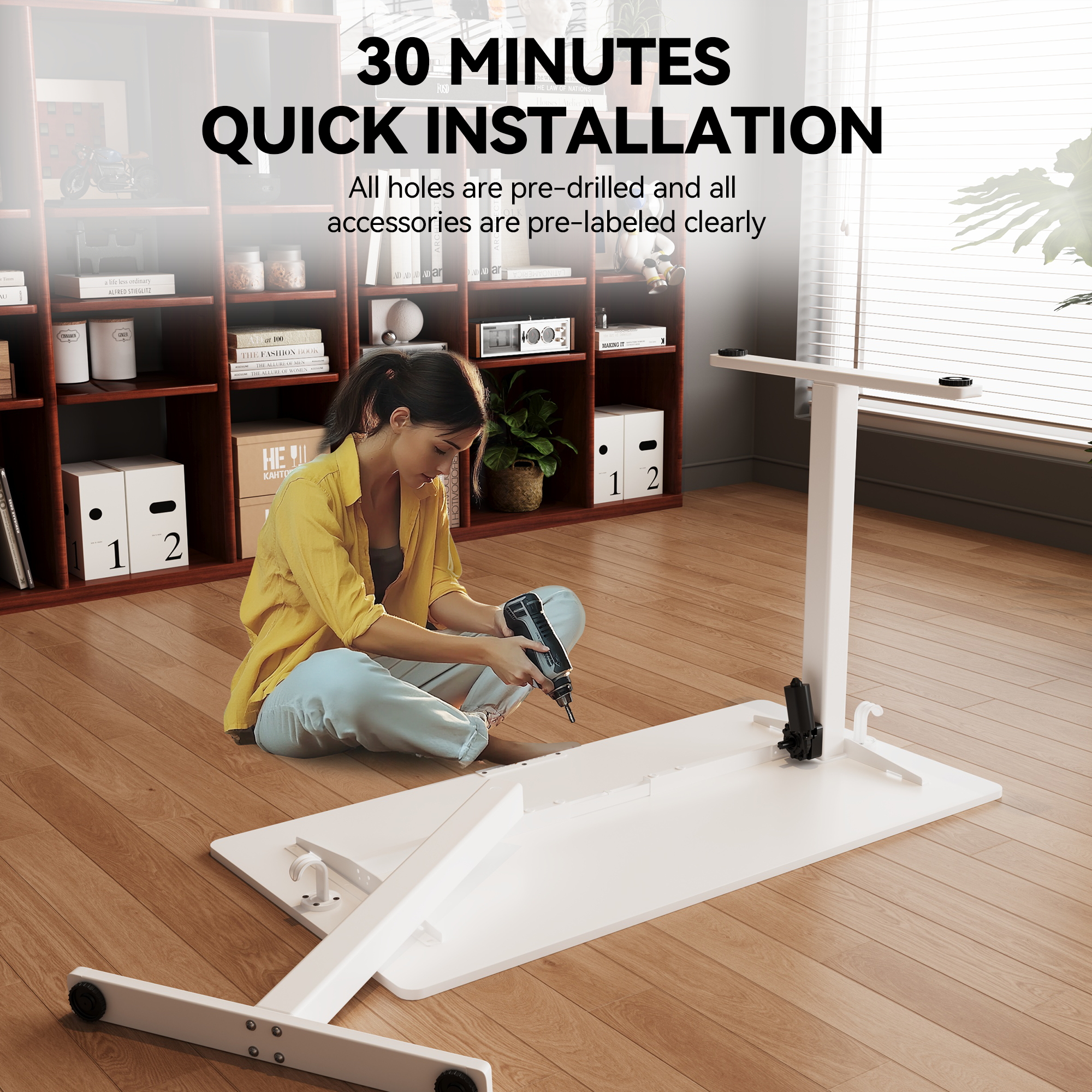48″×24″ White Electric Height Adjustable Standing Desk, Computer Workstation with 3 Height Memory Presets, Perfect for Home & Office Work, Study and Gaming 48″×24″ White Electric Height Adjustable Standing Desk, Computer Workstation with 3 Height Memory Presets, Perfect for Home & Office Work, Study and Gaming