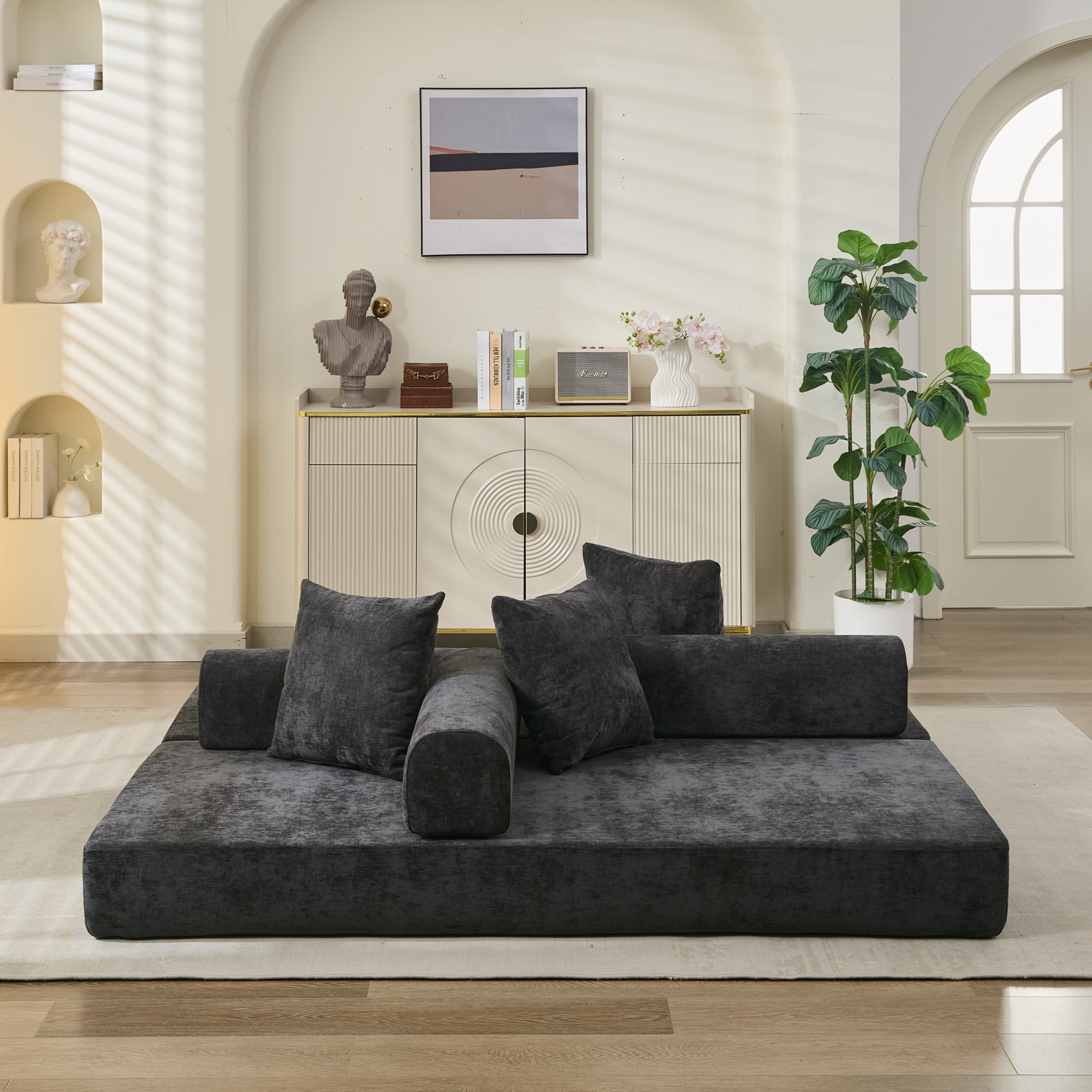 Comfy Convertible Folding Mattress Couch, Floor Sofa Bed, Chenille Floor Sofa with Armrest, Floor Sofa Lounge Couch for Living Room Bedroom Lounge Studio-Black Comfy Convertible Folding Mattress Couch, Floor Sofa Bed, Chenille Floor Sofa with Armrest, Floor Sofa Lounge Couch for Living Room Bedroom Lounge Studio-Black