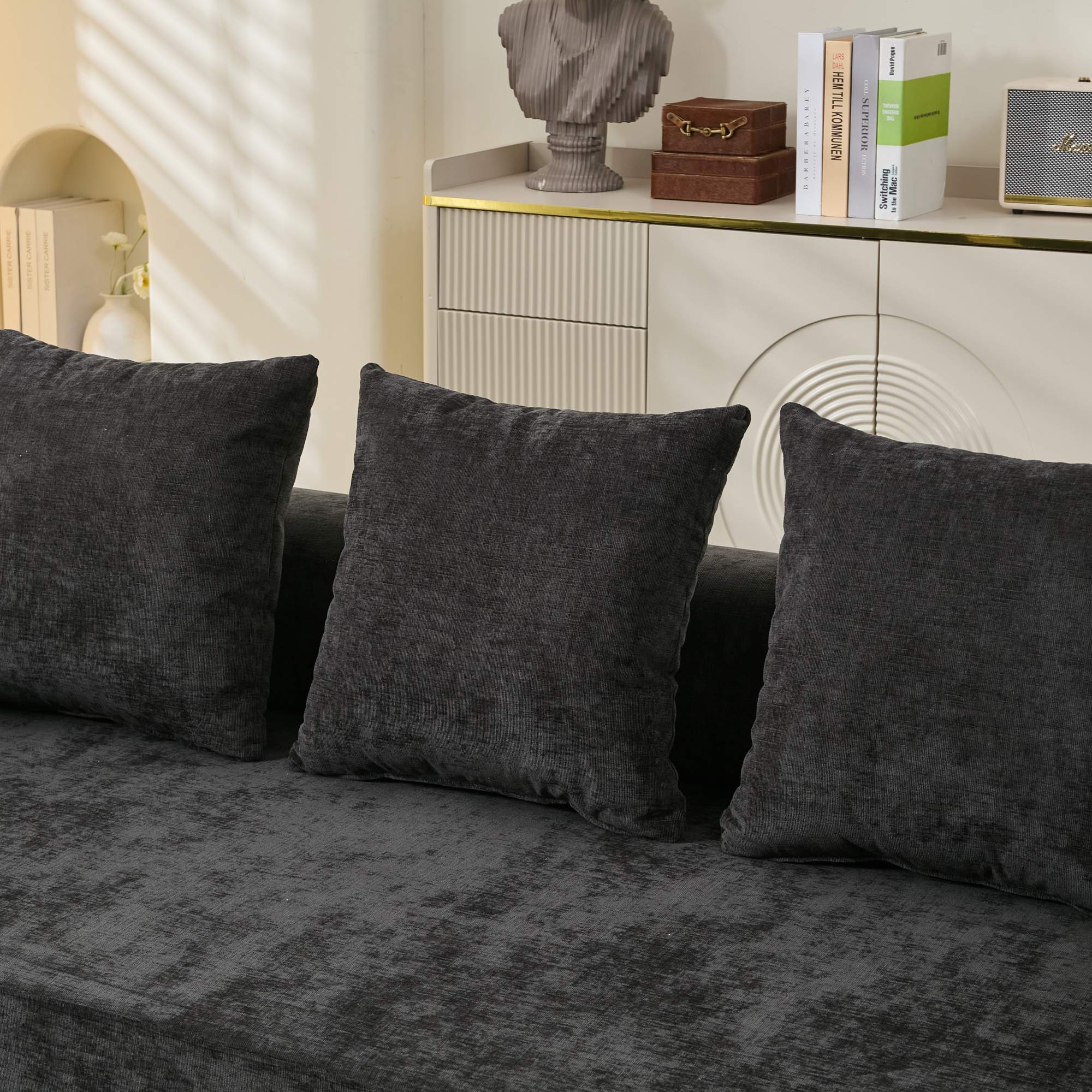 Comfy Convertible Folding Mattress Couch, Floor Sofa Bed, Chenille Floor Sofa with Armrest, Floor Sofa Lounge Couch for Living Room Bedroom Lounge Studio-Black Comfy Convertible Folding Mattress Couch, Floor Sofa Bed, Chenille Floor Sofa with Armrest, Floor Sofa Lounge Couch for Living Room Bedroom Lounge Studio-Black