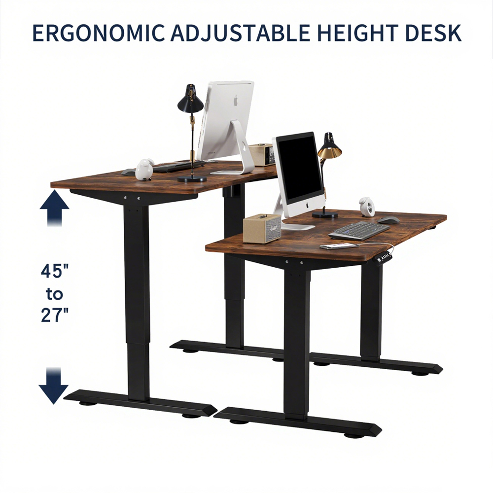 48″×24″ Rustic Brown Electric Standing Desk Height Adjustable Desk for Home and Office Computer Table Gaming Desk Modern Lift-up Desk 48″×24″ Rustic Brown Electric Standing Desk Height Adjustable Desk for Home and Office Computer Table Gaming Desk Modern Lift-up Desk