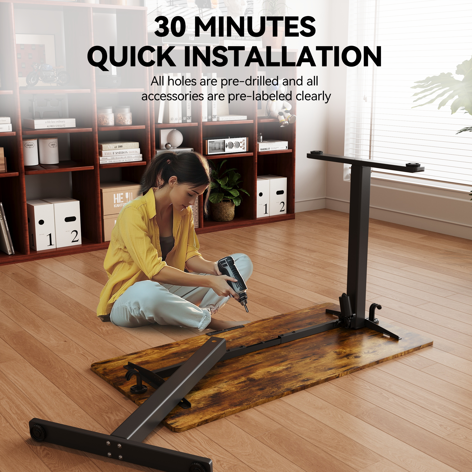 48″×24″ Brown Electric Height Adjustable Standing Desk, Computer Workstation with 3 Height Memory Presets, Perfect for Home & Office Work, Study and Gaming 48″×24″ Brown Electric Height Adjustable Standing Desk, Computer Workstation with 3 Height Memory Presets, Perfect for Home & Office Work, Study and Gaming