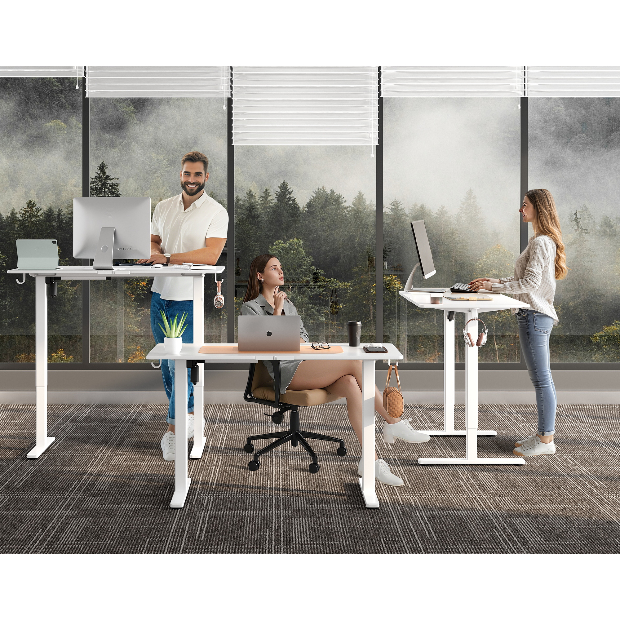 48″×24″ White Electric Height Adjustable Standing Desk, Computer Workstation with 3 Height Memory Presets, Perfect for Home & Office Work, Study and Gaming 48″×24″ White Electric Height Adjustable Standing Desk, Computer Workstation with 3 Height Memory Presets, Perfect for Home & Office Work, Study and Gaming