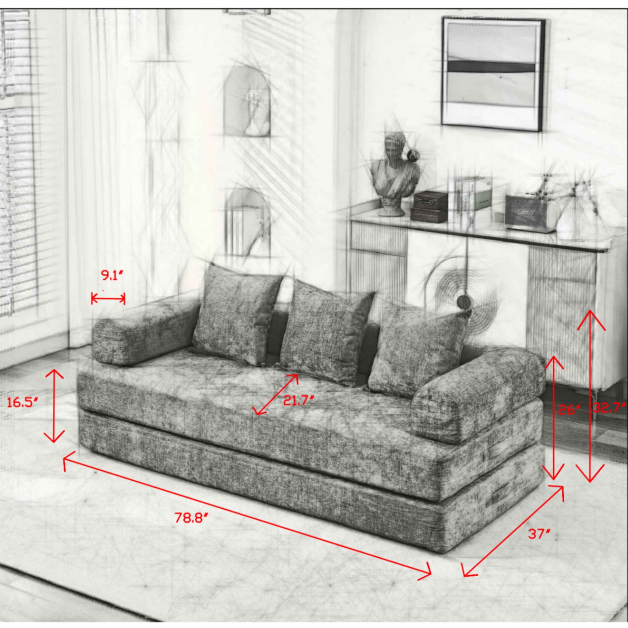 Comfy Convertible Folding Mattress Couch, Floor Sofa Bed, Chenille Floor Sofa with Armrest, Floor Sofa Lounge Couch for Living Room Bedroom Lounge Studio-Black Comfy Convertible Folding Mattress Couch, Floor Sofa Bed, Chenille Floor Sofa with Armrest, Floor Sofa Lounge Couch for Living Room Bedroom Lounge Studio-Black