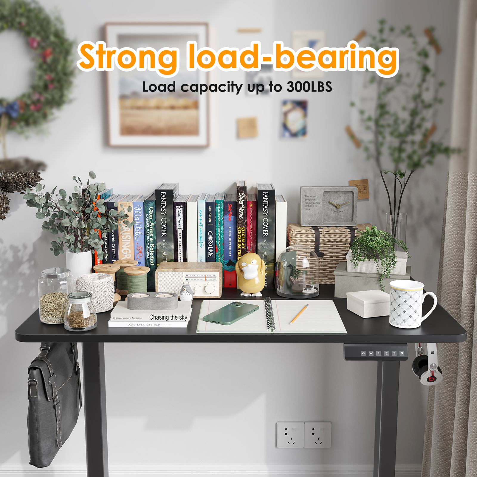 STARY Electric Standing Desk Adjustable Height Sit Stand Home Office Desk with Splice Board STARY Electric Standing Desk Adjustable Height Sit Stand Home Office Desk with Splice Board