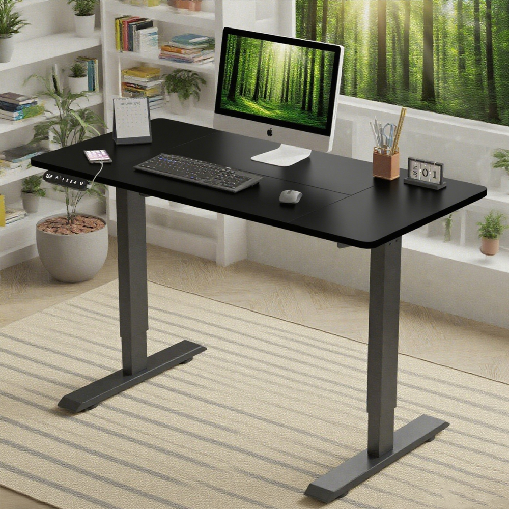 55″×24″ Black Electric Standing Desk Height Adjustable Desk for Home and Office Computer Table Gaming Desk Modern Lift-up Desk 55″×24″ Black Electric Standing Desk Height Adjustable Desk for Home and Office Computer Table Gaming Desk Modern Lift-up Desk